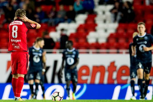 Fredrik Haugen of Brann looks dejected