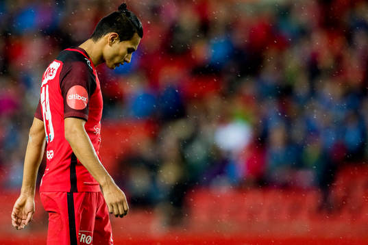 Denver Vega of Brann looks dejected