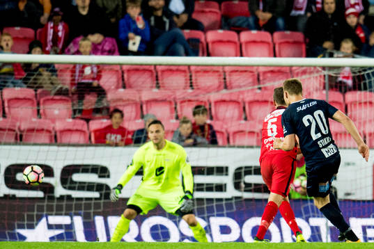 Benjamin Stokke of Kristiansund scores 0-3
