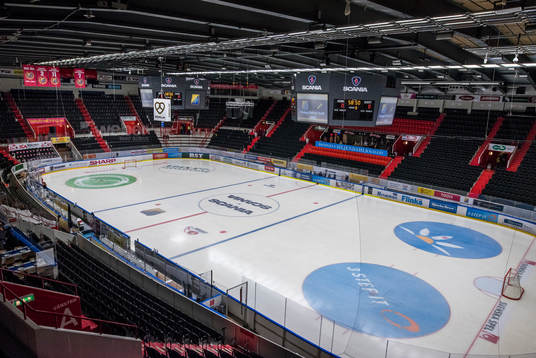Scaniarinken före ishockeymatchen i Hockeyallsvenskan