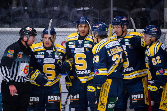Södertäljes spelare jublar