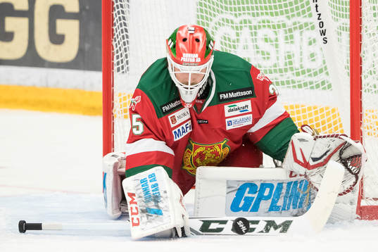 Moras målvakt Christian Engstrand  i ishockeymatchen i SHL