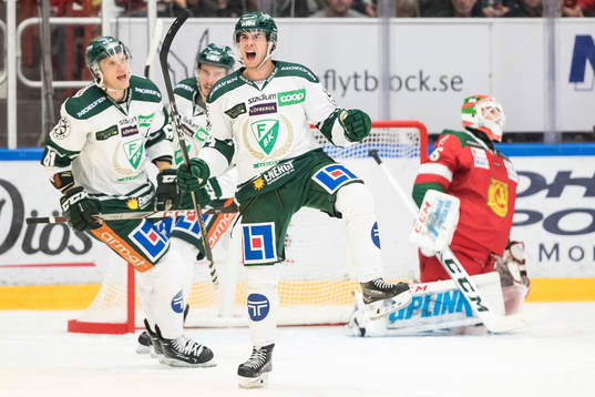 Färjestads Michael Lindqvist jublar
