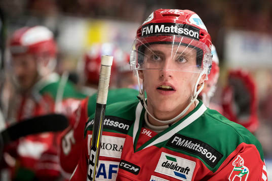 Moras Matias Lassen  i ishockeymatchen i SHL mellan Mora
