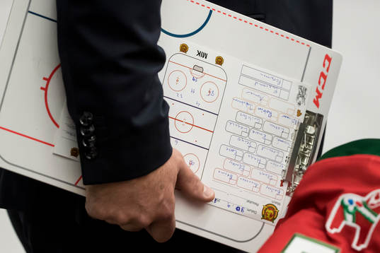 Moras taktiktavla i ishockeymatchen i SHL mellan Mora och