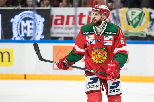 Moras Steven Seigo  i ishockeymatchen i SHL mellan Mora och