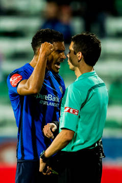 Ohikhuaeme Anthony Omoijuanfo of Stabæk reacts