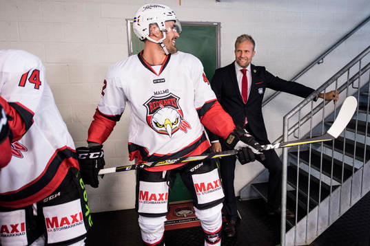 Malmö Redhawks Niklas Arell och assisterande tränare
