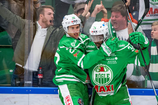 Rögles Mathias From och Edwin Hedberg jublar