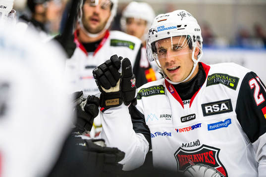 Malmö Redhawks Andy Miele jublar