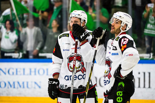 Malmö Redhawks Stefan Warg och Niklas Arell deppar