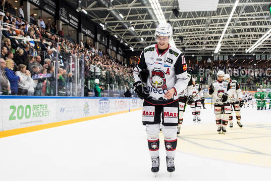 Malmö Redhawks Robin Alvarez deppar när han lämnar isen