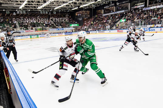 Malmö Redhawks Daniel Zaar och Rögles Almen Bibic