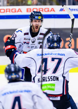 Linköpings Sebastian Karlsson jublar