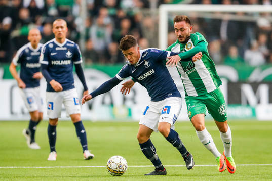 Norrköpings Simon Skrabb och Hammarbys Muamer Tankovic