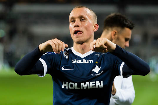 Norrköpings Gudmundur Thorarinsson jublar