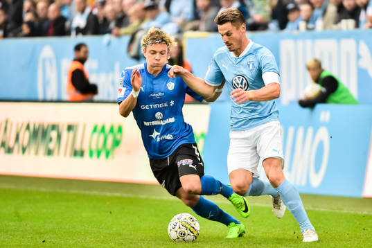 Halmstads Höskuldur Gunnlaugsson och Malmö FFs Markus