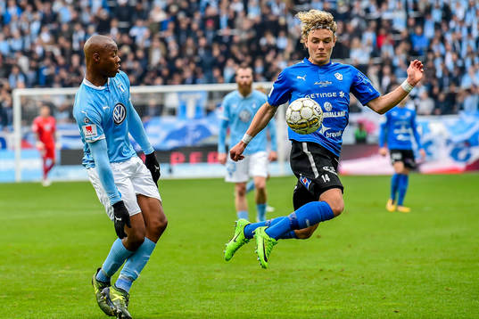 Malmö FFs Carlos Strandberg och Häckens Halmstads