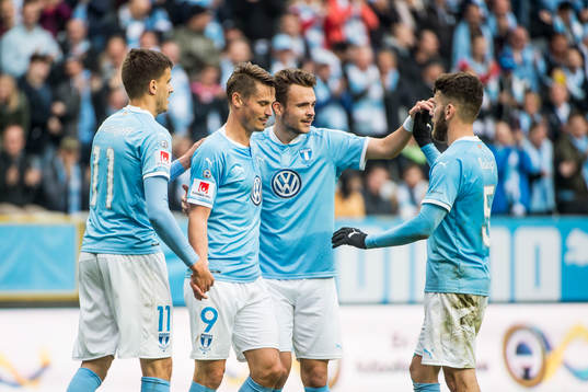 Malmö FFs Alexander Jeremejeff, Markus Rosenberg, Andreas