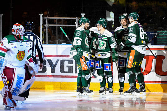 Färjestads Mikael Wikstrand , Per Åslund och Johan Ryno