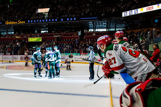 Färjestads spelare jublar