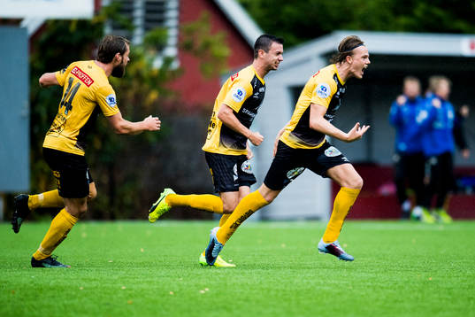 Tobias Christensen of Start celebrates
