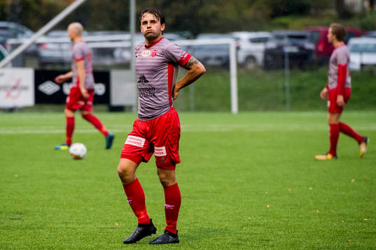 Martin Trøen of Strømmen looks dejected