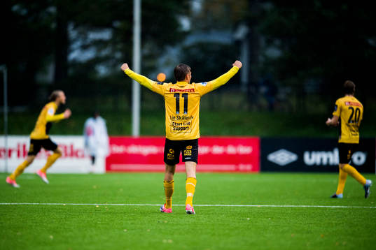 Steffen Lie Skålevik of Start celebrates