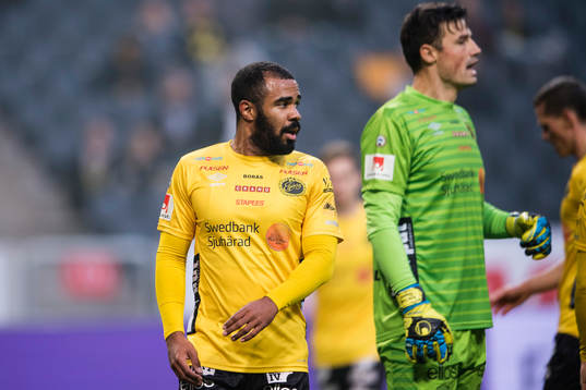 Elfsborgs Alex Dyer och målvakt Kevin Stuhr Ellegaard