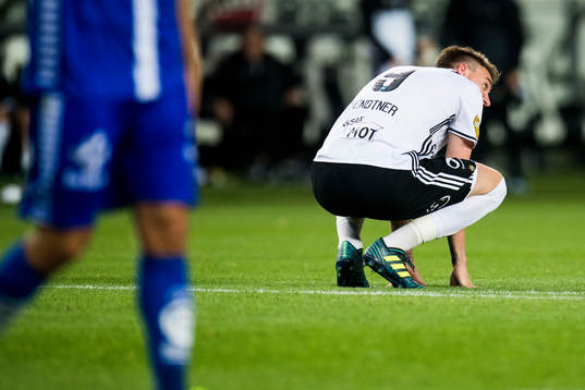 Nicklas Bendtner of Rosenborg looks dejected