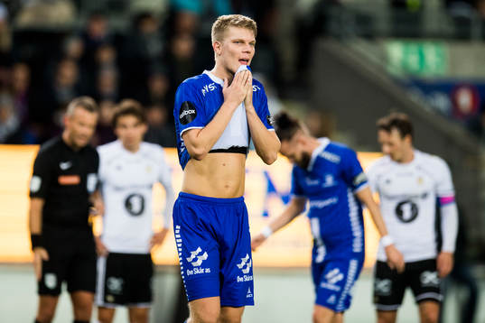 Sigurd Rosted of Sarpsborg 08 looks dejected