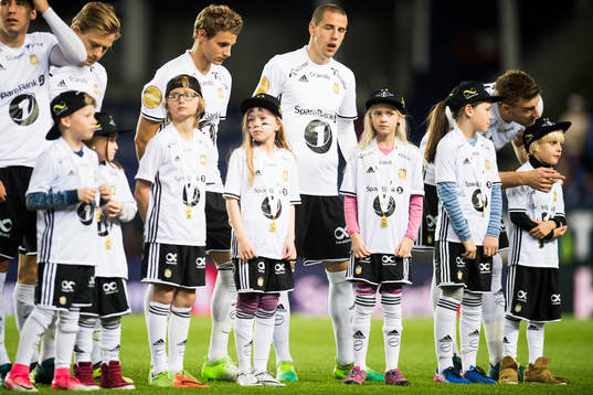 Nicklas Bendtner of Rosenborg with his son Nicholas