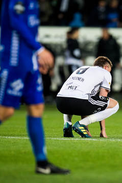 Nicklas Bendtner of Rosenborg looks dejected
