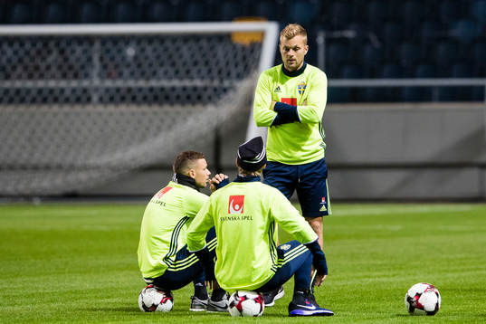 Sveriges Marcus Berg Emil Forsberg och Sebastian Larsson