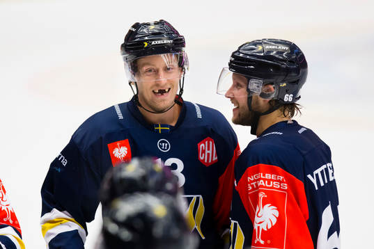 Oscar Sundh of HV71 celebrates