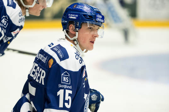 Leksands Johan Porsberger innan ishockeymatchen i