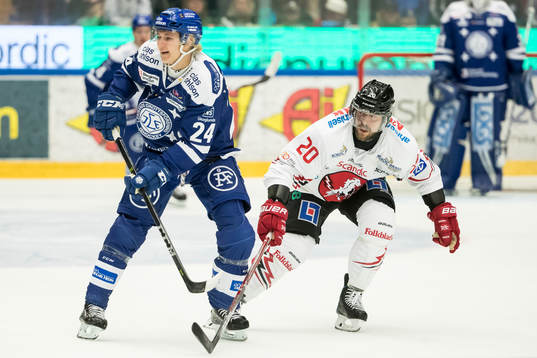 Leksands Isak Skedung och Vita Hästens Marcus Eriksson  i