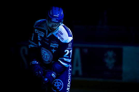 Leksands Mattias Ritola  innan ishockeymatchen i