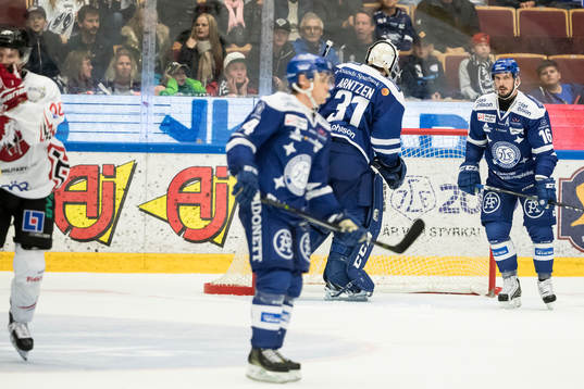 Leksands målvakt Jonas Arntzen Fredrik Lindgren  deppar