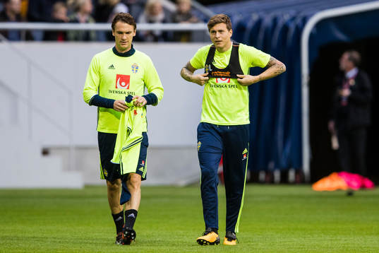 Sveriges Albin Ekdal och Victor Nilsson Lindelöf