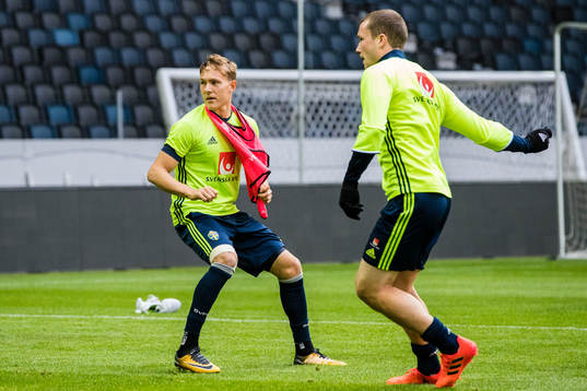 Sveriges Ludwig Augustinsson och Jakob Johanssonunder en