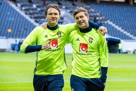 Sveriges Albin Ekdal och Victor Nilsson Lindelöf