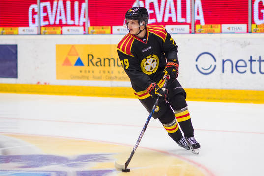 Brynäs Daniel Mannberg före ishockeymatchen i SHL mellan