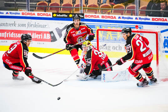 Luleås Joonas Jalvanti, Petter Emanuelsson, målvakt Joel