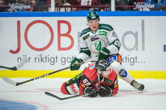 Färjestads Fabian Zetterlund och Malmö Redhawks Anton