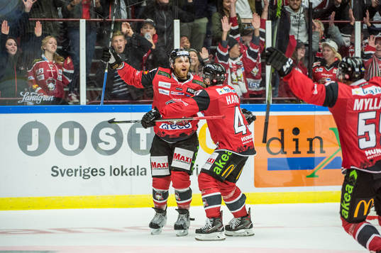 Malmö Redhawks Frederik Storm jublar