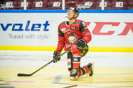 Malmö Redhawks Max Görtz deppar på isen