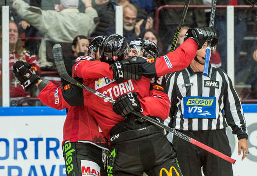 Malmö Redhawks Frederik Storm jublar