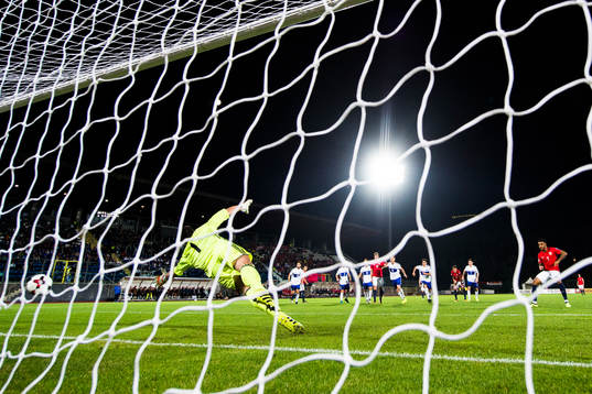 Joshua King of Norway scores 2-0