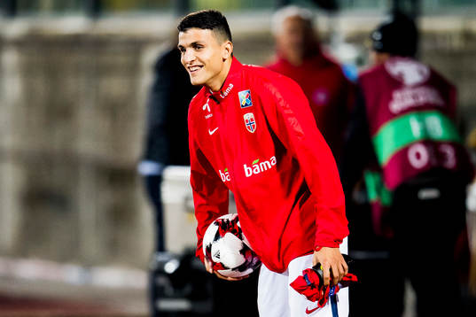 Mohamed Elyounoussi of Norway smiles